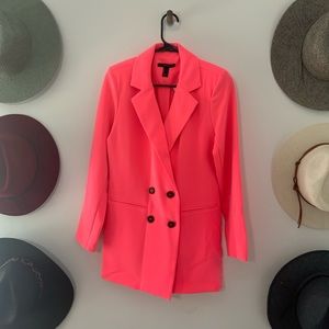 NEON PINK Long Length blazer
